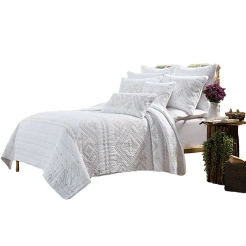 Medvilnės quilting Retro Amerikos vaiskiai balta dygsniuotas antklodė su trijų dalių lova padengti dviguba lovatiesė king size lovatiesės