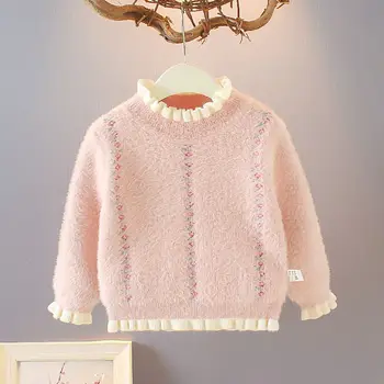 Mergina megztiniai žiemos mergina megztiniai 2 4 6 8 10 metų bamblys mezgimo megztinių viršuje korėjos stiliaus susagstomi megztiniai šiltas vaikai