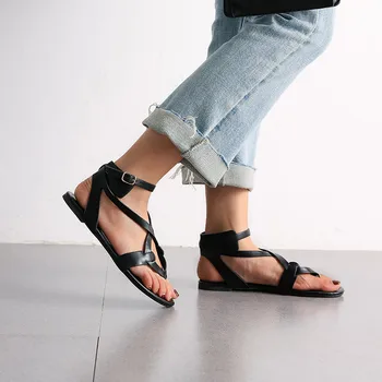 MORAZORA 2020 didelis dydis 43 butas sandalai moterims sagtis vientisų spalvų fifo patogūs paplūdimio vasaros sandalai moterims laisvalaikio bateliai