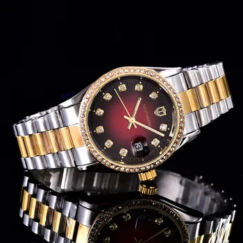 Moteriški laikrodžiai Prekės Prabangių Deimantų, Aukso WatchLadies Kvarcinis Laikrodis Moteris Laikrodis Relogio Feminino Relojes Mujer Hodinky Moterims
