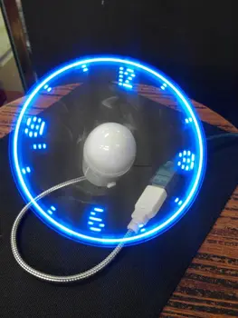 Mėlyna Patvarus, Kolonėlė, USB Mini, Mini Lanksti LED Šviesos USB Ventiliatorius Laikrodis Stalinis Laikrodis Kietas Įtaisą Laiko Rodymas