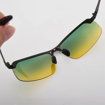 Naktinio Matymo Poliarizuoti Akiniai nuo saulės Vyrams Anti-glare Vairavimo Akiniai Metaliniais rėmais Gradientas Atspalvį Saulės Akiniai dieną naktinio matymo akiniai