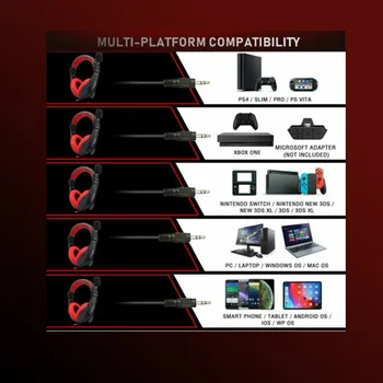 Naujas Žaidimų Ausinės Ausinių Laidinio Gamer Ausinės Stereo Garso laisvų rankų įrangą su Mikrofonu Micophone už PS4 Xbox Vienas Kompiuteris PC