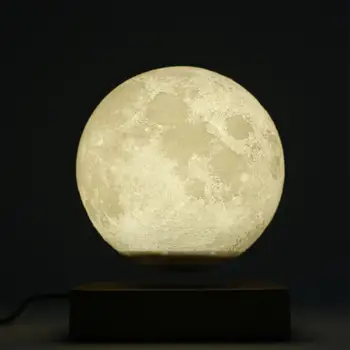 NAUJO dizaino Kūrybos 3D Magnetic Levitation Mėnulio Lempos Naktį Šviesos Sukasi Led Mėnulis Plūduriuojantis Lempa Namų Puošybai Atostogų