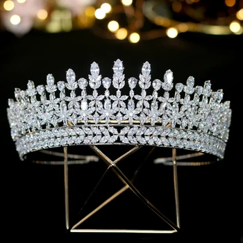 Nueva cirkonis cubica tiara nupcial accesorios boda corona de graduacion bola fiesta princesa accesorios para el corona kabeljas