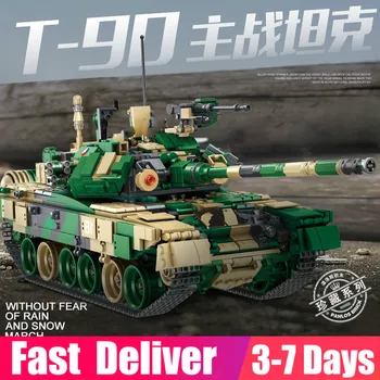 Panlos 1773 VNT 632005 Karinės T-90 Pagrindiniai kovos Tankai Statybiniai Blokai, Plytos, Modelis 5 Skaičiai Educatonal Žaislai Vaikams