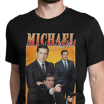 Pigūs Vyrų Viršūnes Tees Michael Pagerbti Tarnybos Vyrai T Shirts Tv Serialas Dwightas SchruteJim Halpert T-Shirts Užsakymą