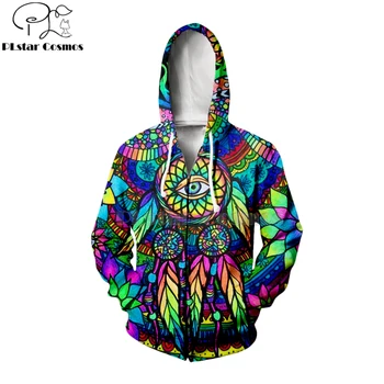 PLstar Kosmosas Hipių Mandala Trippy Abstrakčiai Psichodelinio 3d hoodies/Palaidinukė Žiemą, rudenį ilgomis rankovėmis streetwear-19
