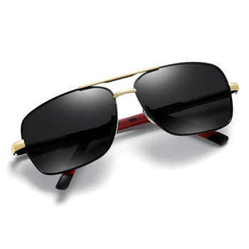 Prekės ženklo Dizainas Poliarizuoti Akiniai nuo saulės Vyrams Aikštėje Metalo Rėmas Sunglass Vyrų Vairavimo Saulės Akiniai UV400 Atspalvių gafas de sol