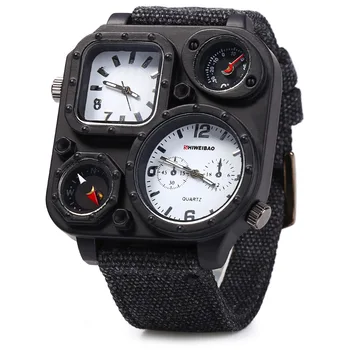Shiweibao prekės vyrų mados tendencija prabangos karinės verslo aikštėje dviejų laiko kvarco žiūrėti klasikinis sportinis laikrodis Relogio
