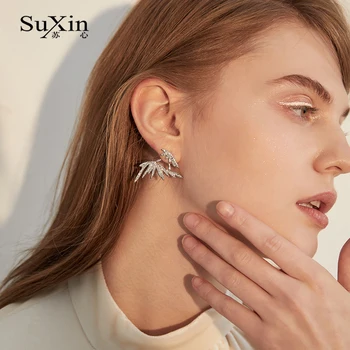 SuXin auskarai 2020 naujas paprastas angelas sparnų temperamentas auskarai moterims cirkonis pakabukas auskarai papuošalai dovana