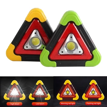 Trikampis Įspėjamasis Ženklas Trikampis Automobilio LED Darbo šviesiai Kelių eismo Saugos, Avarinių gedimų Signalą lempos Nešiojamų Mirksinti šviesa ant rankų
