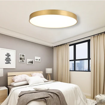 Ultra-plonas LED lubų šviestuvas aukso lempos paviršiaus įrengimas gyvenimo kambario, miegamasis nuotolinio namų puošybai apšvietimas
