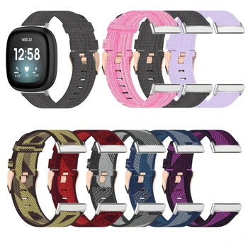 Universalus Pakeitimo Spalvinga Nailono Diržas Žiūrėti Juostos -Fitbit Versa 3 / Prasme Smartwatch Apyrankė Vyrams, Moterims
