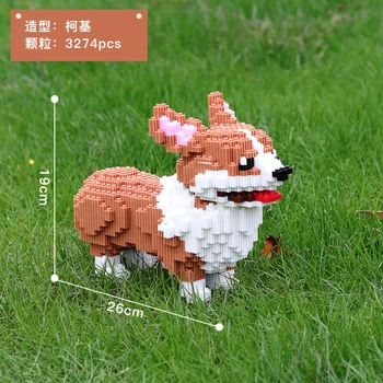 Xizai 8040 Animacinių filmų Mažas Welsh Corgi Šuo Gyvūnų Augintinių 3D Modelį 