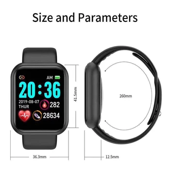 Y68 Smart Watch Širdies Ritmo Monitorius Fitneso Smart Veiklos Sekimo D20 Vyrų, Moterų Sporto Žingsniamačiai Vandeniui Smartwatch