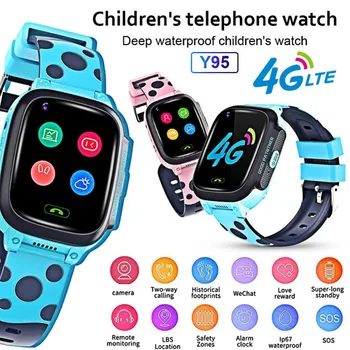 Y95 Vaikai Smart Laikrodžiai Kūdikių Anti-lost 4G Ryšio GPS Smartwatch su Wifi Sim Vietą Tracker HD Vaizdo Vaiką Žiūrėti, skirtų 