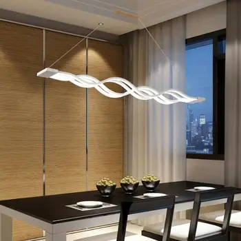 Yonntech 80W virtuvės priedai veltiniams, vilna lempa Wave dizainas modernus valgomasis Studijuoti Kambarys pakabukas šviesos šviestuvas, baras